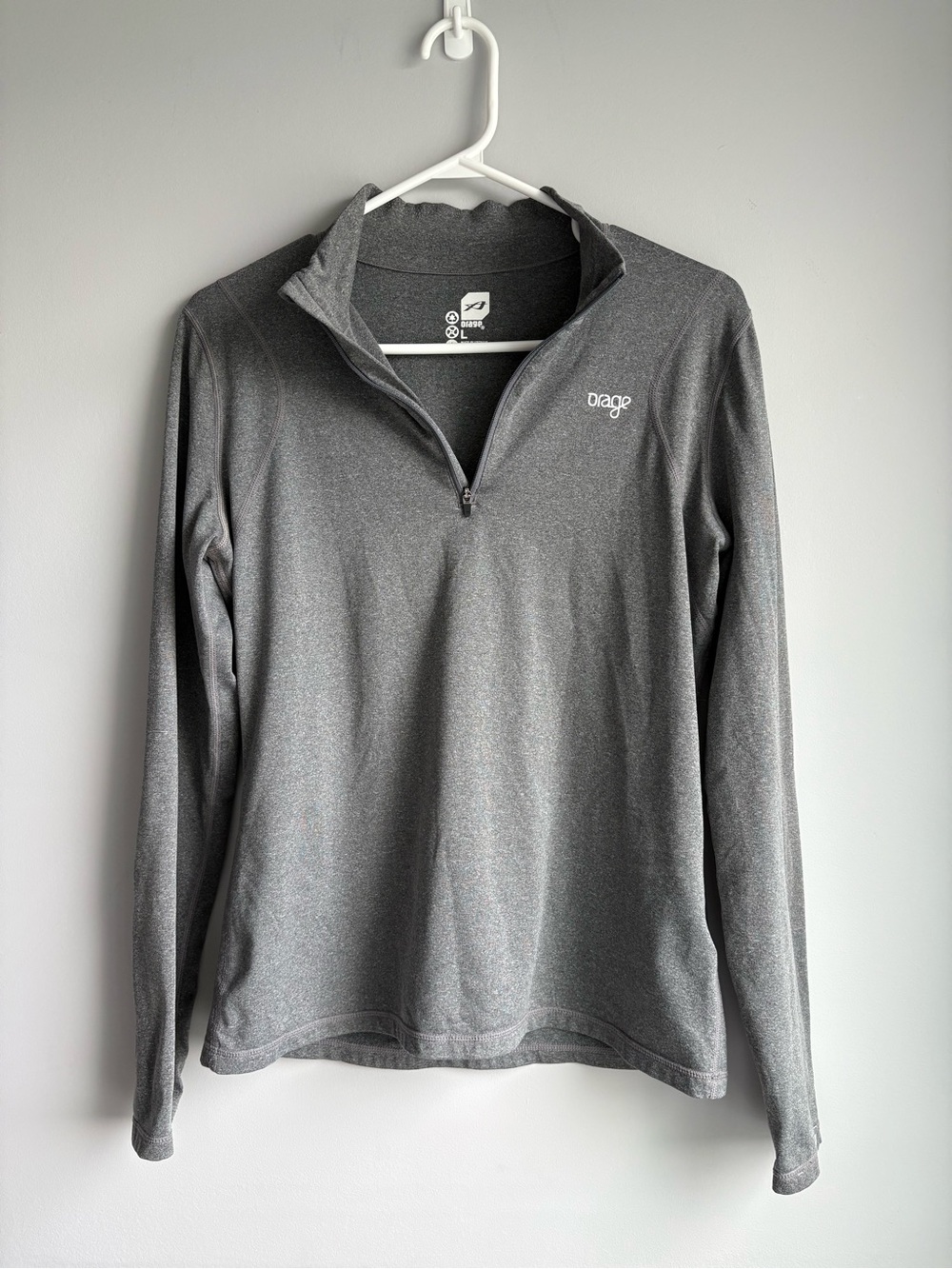 Orage Gray Quarter-Zip Turtleneck Performance Top